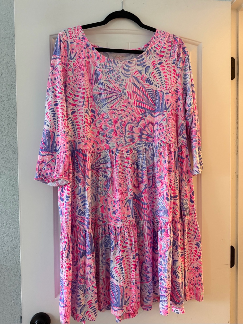 Lilly Pulitzer Pink & Purple Floral Tiered Swing Dress
